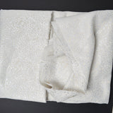 Off-White + SIlver Floral Jacquard Woven Fabric - 58" x 74"