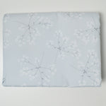 Gray + White Floral Print Polyester Canvas Woven Fabric - 60" x 76"