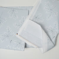 Gray + White Floral Print Polyester Canvas Woven Fabric - 60" x 76"