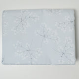 Gray + White Floral Print Polyester Canvas Woven Fabric - 60" x 76"