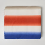 Red, White + Beige Gradient Stripe Print Canvas Woven Fabric - 55" x 82"