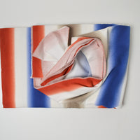 Red, White + Beige Gradient Stripe Print Canvas Woven Fabric - 55" x 82"