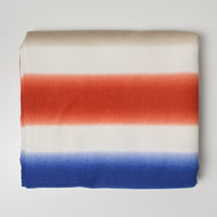 Red, White + Beige Gradient Stripe Print Canvas Woven Fabric - 55" x 82"