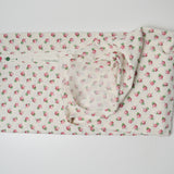 Laura Ashley White + Pink Rose Print Fabric - 56" x 118"