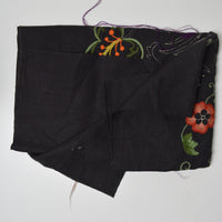 Black Woven Fabric Pillow, Stamped for Crewel Embroidery (Started) - 30" x 48"