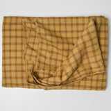 Yellow + Brown Plaid Brushed Flannel Woven Fabric - 36" x 46"