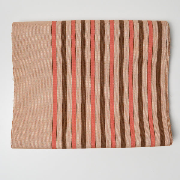 Brown + Red Stripe Woven Fabric Runner - 23" x 150"