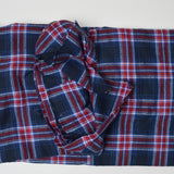 Blue + Red Plaid Flannel Woven Fabric - 43" x 82"