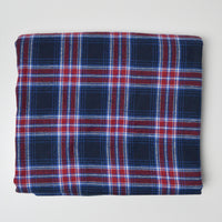 Blue + Red Plaid Flannel Woven Fabric - 43" x 82"