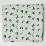 Pastel Green + Panda Print Quilting Weight Woven Fabric - 43" x 78"
