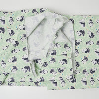 Pastel Green + Panda Print Quilting Weight Woven Fabric - 43" x 78"