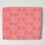 Red + White Leafy Vine Print Quilting Weight Woven Fabric - 44" x 81"