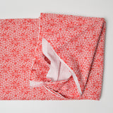 Red + White Leafy Vine Print Quilting Weight Woven Fabric - 44" x 81"
