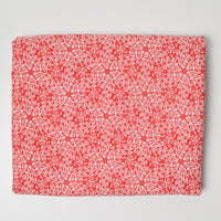 Red + White Leafy Vine Print Quilting Weight Woven Fabric - 44" x 81"