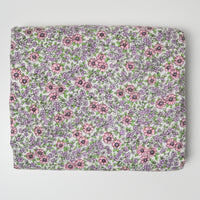 Light Purple + Pink Floral Print Brushed Surface Loose Flannel Woven Fabric - 44" x 104"