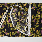 Black + Green Grapevine Print Quilting Weight Woven Fabric - 44" x 89"