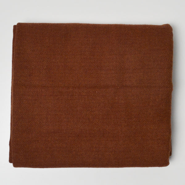 Red + Brown Herringbone Brushed Woven Fabric - 36" x 46"