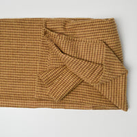 Yellow + Brown Houndstooth Double-Sided Flannel Woven Fabric - 37" x 46"