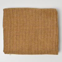 Yellow + Brown Houndstooth Double-Sided Flannel Woven Fabric - 37" x 46"