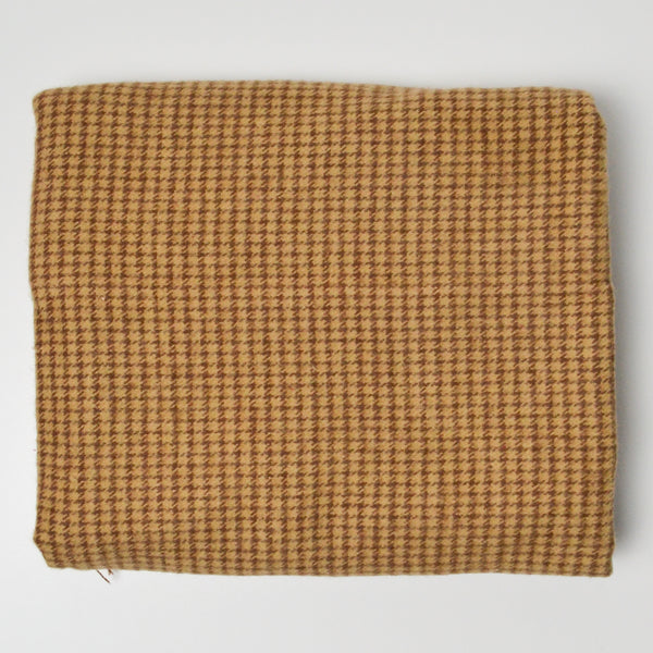 Yellow + Brown Houndstooth Double-Sided Flannel Woven Fabric - 37" x 46"