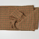 Brown + Olive Green Plaid Double-Sided Flannel Woven Fabric - 36" x 46"