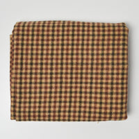 Brown + Olive Green Plaid Double-Sided Flannel Woven Fabric - 36" x 46"