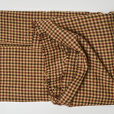 Brown + Olive Green Plaid Double-Sided Flannel Woven Fabric - 46" x 52"