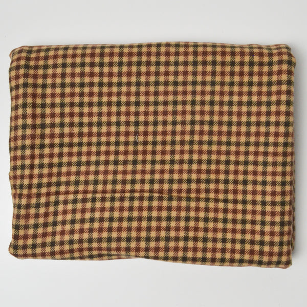 Brown + Olive Green Plaid Double-Sided Flannel Woven Fabric - 46" x 52"