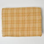 Golden Brown + White Plaid Double-Sided Flannel Woven Fabric - 46" x 70"