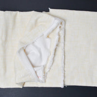 White + Yellow Abstract Plaid Print Flannel Woven Fabric - 43" x 70"