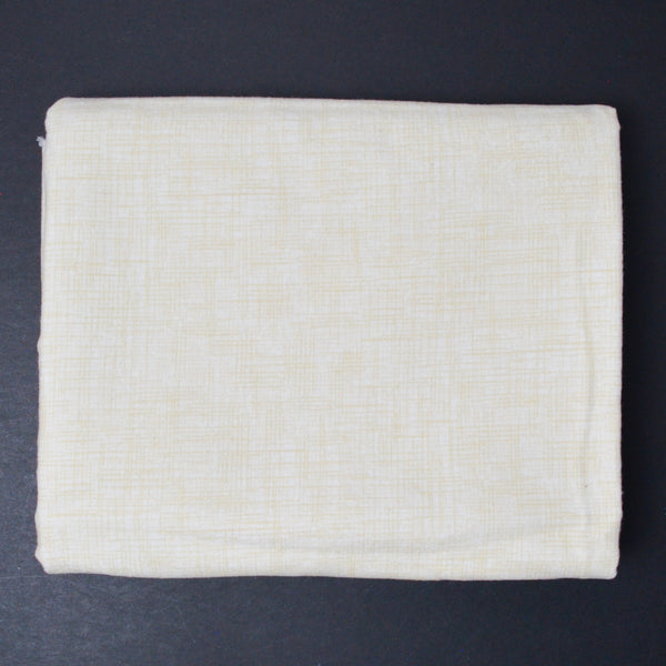 White + Yellow Abstract Plaid Print Flannel Woven Fabric - 43" x 70"