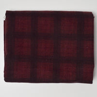 Maroon + Red Plaid Print Brushed Flannel Woven Fabric - 44" x 72"