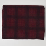 Maroon + Red Plaid Print Brushed Flannel Woven Fabric - 44" x 72"