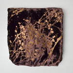 Dark Mauve + Embroidered Branch Crushed Velvet Knit Fabric - 46" x 80"