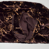 Dark Mauve + Embroidered Branch Crushed Velvet Knit Fabric - 46" x 80"