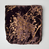Dark Mauve + Embroidered Branch Crushed Velvet Knit Fabric - 46" x 80"