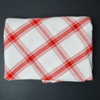 Red + White Plaid Woven Tablecloth - 72" Circle
