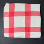 Red + White Plaid Crepe Woven Tablecloth - 50" x 50"