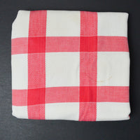 Red + White Plaid Crepe Woven Tablecloth - 50" x 50"
