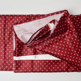 Maroon + Beige Geometric Print Woven Drapery Fabric - 56" x 116"