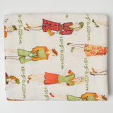 Vintage Clothing Illustration Print Quilting Weight Woven Fabric - 44" x 72"