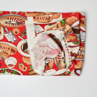 Red Dessert Print Quilting Weight Woven Fabric - 43" x 74"