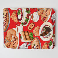 Red Dessert Print Quilting Weight Woven Fabric - 43" x 74"