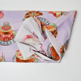 Light Purple Birthday Cake Print Quilting Weight Woven Fabric - 42" x 72"