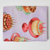 Light Purple Birthday Cake Print Quilting Weight Woven Fabric - 42" x 72"