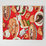 Red Dessert Print Quilting Weight Woven Fabric - 44" x 74"
