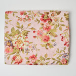 Light Pink + Green Floral Print Quilting Weight Woven Fabric - 44" x 136"
