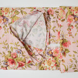 Light Pink + Green Floral Print Quilting Weight Woven Fabric - 44" x 136"