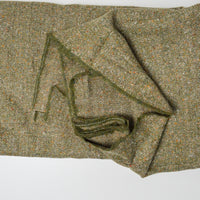 Olive Green Herringbone Tweed Woven Fabric - 60" x 60"