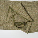Olive Green Herringbone Tweed Woven Fabric - 60" x 60"